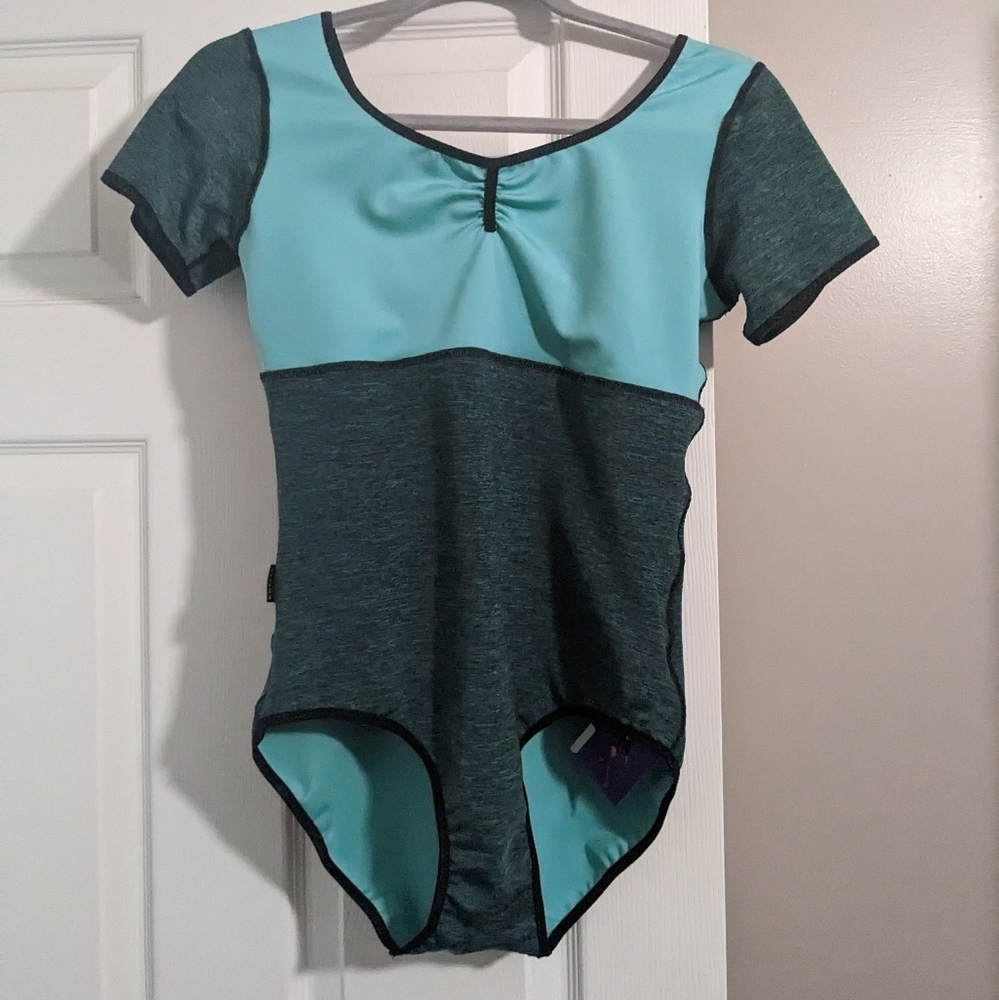 Kathryn Morgan Hauls Active Royal Leotard green floral mesh XXL
